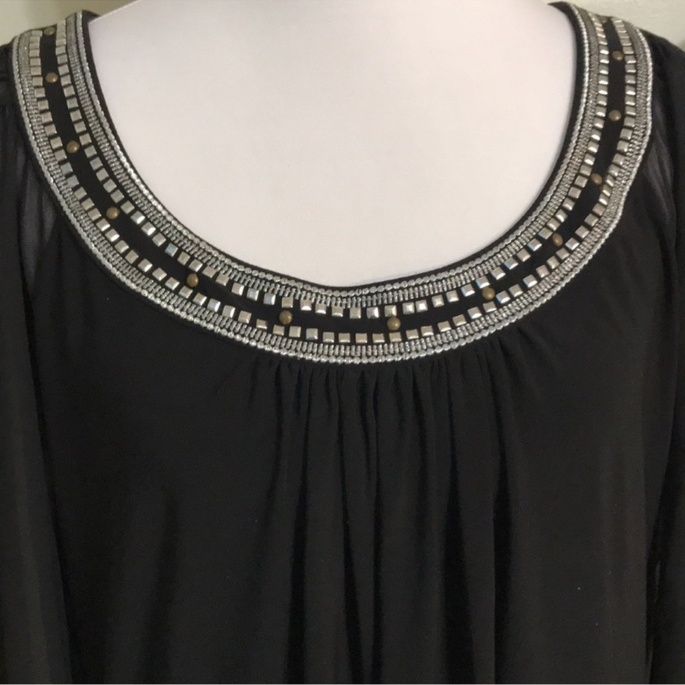 Elegant WHBM Bejeweled Collar Dress - Black - Picture 2 of 7